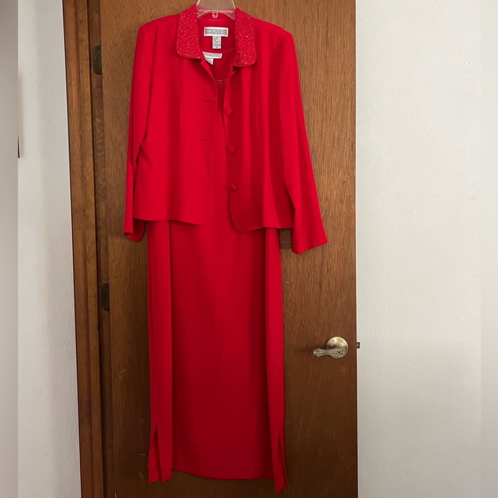 Jessica Howard Red 2-Piece Evening Dress – Size 16